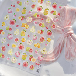 Fig Guava Pitaya Honey Peach Oranges Watermelon Strawberry Apple Pineapple Fruit Nail Art Decoration Stickers Manicure Decals (ONLINE ORDER ONLY)