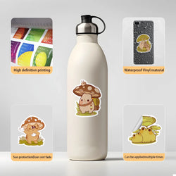10/30/50PCS Frog Cartoon Stickers Mushroom Graffiti Decals Cute Style Sticker Laptop Phone Guitar Car Bike Skateboard Kids Toys (ONLINE ORDER ONLY)