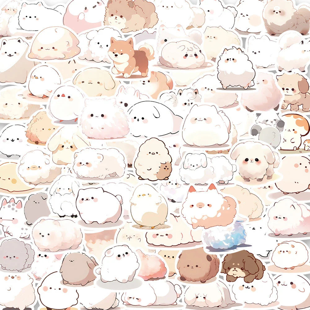 Cute Animal Dog Cat Stickers Pack - Laptop, Scrapbook, Luggage, Kids, Cartoon (ONLINE ORDER ONLY)