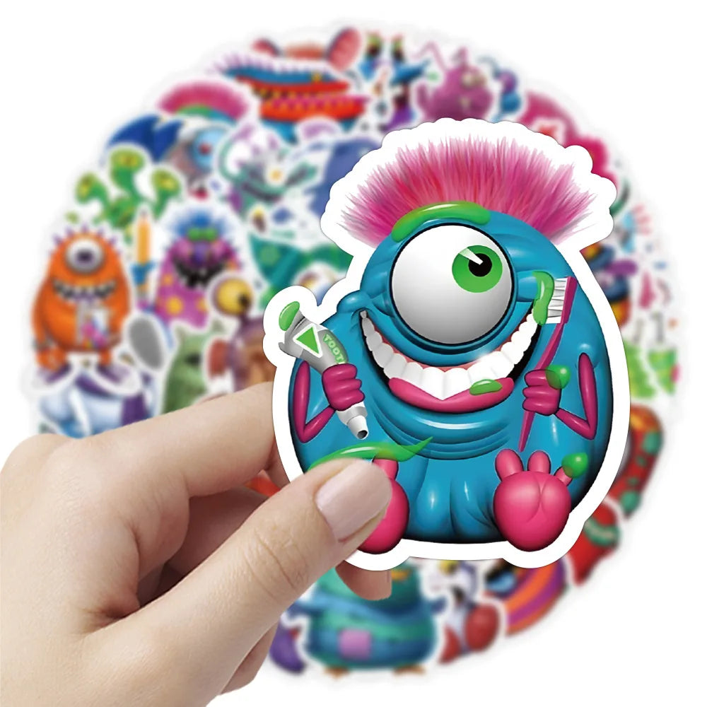 10/50Pcs Little Monster Stickers For Notebooks Stationery Kscraft Vintage Cute Sticker Craft Supplies Scrapbooking Material (Online Order Only)