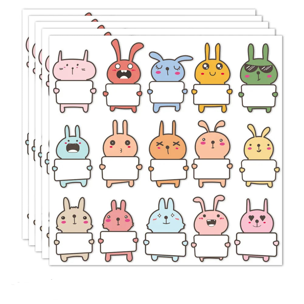 90pcs Name Tag Stickers Waterproof Personalized Labels Sticker Children School Stationery Writable DIY Scrapbook Sticker (Online Order Only)
