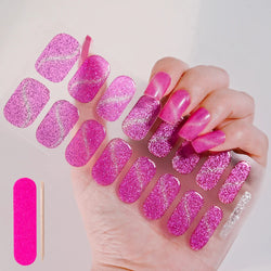 Nude Pink French Semi-Cured Gel Nail Patch Slider Adhesive Waterproof Long Lasting Full Cover Gel Nail Sticker UV Lamp Needed *^ (ONLINE ORDER ONLY)