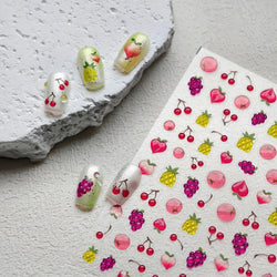 Carambola Grape Honey Peach Cherry Pineapple Pineapple Orange Apple Lemon Bromeliad Fruit Jelly Nail Art Sticker Manicure Decals (ONLINE ORDER ONLY)
