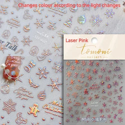 Bronzing Jelly Laser Snowflake Christmas Hot 5D Soft Embossed Relief Self Adhesive Nail Art Decoration Sticker 3D Manicure Decal (ONLINE ORDER ONLY)