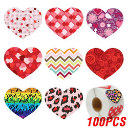 100-500pcs 1inch Red Heart Stickers for Valentine's Day New Baking Packaging Sticker Envelope Seals Love Decorative Stickers (ONLINE ORDER ONLY)