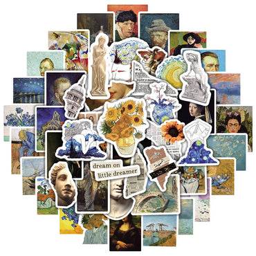 10/30/50PCS World Artist Work Van Gogh, Khalo, and More Aesthetic Sticker Packs (ONLINE ORDER ONLY)