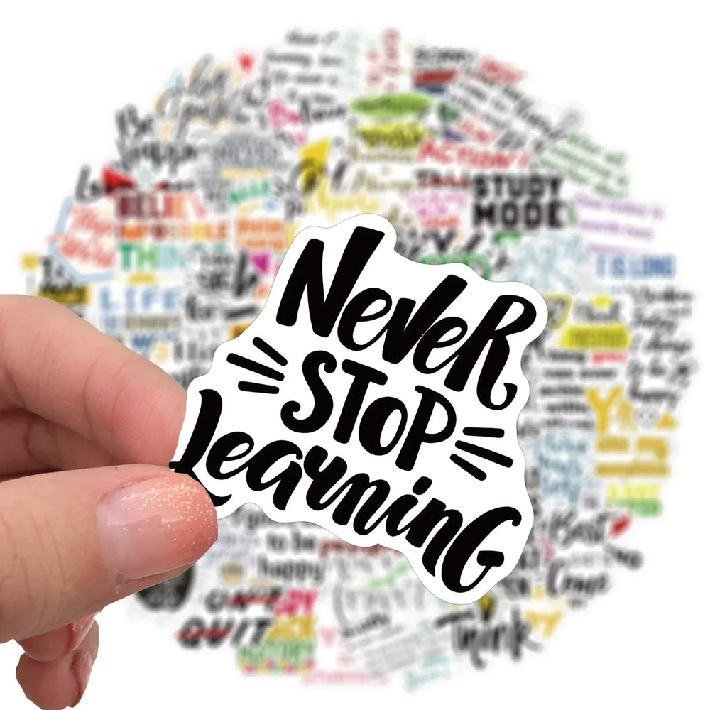 10/50/100PCS Inspirational Positive Quote Stickers DIY Diary Phone Bottle Laptop Luggage Graffiti Motivational Decals Sticker (ONLINE ORDER ONLY)