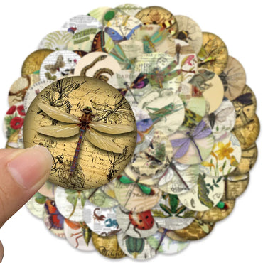 10/30/50PCS Vintage Insects Stickers Butterfly Aesthetic Retro Specimen Decals Decoration Laptop Phone Skateboard Fridge Graffit (ONLINE ORDER ONLY)