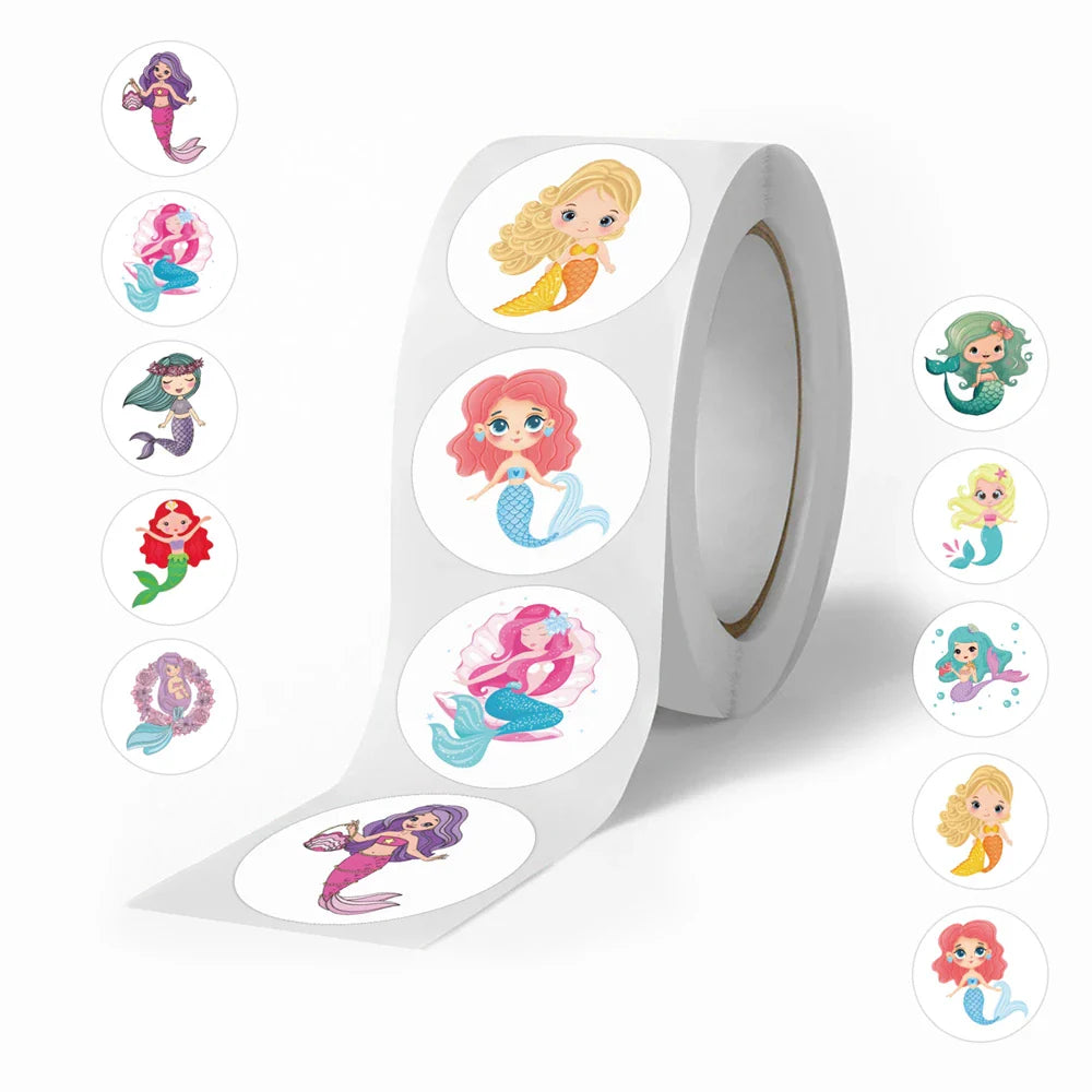 500pcs/roll Kids Stationery Stickers Birthday Party Back ground Fruits Balloon Happy Banner Refrigerator Vegetable Stickers Toys (Online Order Only)