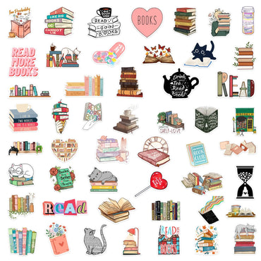 10/50/100pcs Mix Kawaii Smut Bookish Dark Romance Reading Book Stickers Aesthetic DIY Scrapbooking Notebook Laptop Phone Sticker (ONLINE ORDER ONLY)