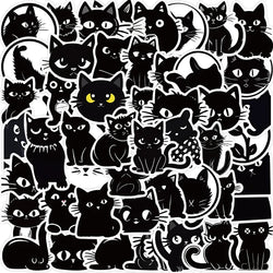 10/30/50PCS Kawaii Black Cat PVC Sticker Aesthetic Children's Decoration Scrapbooking for Kids Korean Stationery School Supplies (ONLINE ORDER ONLY)