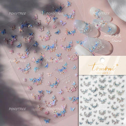 Gradual Asymmetric Butterfly Rose Flower Moon Ancient Poem 5D Reliefs Self Adhesive Nail Stickers JellyManicure Decals Wholesale (Online Order Only)