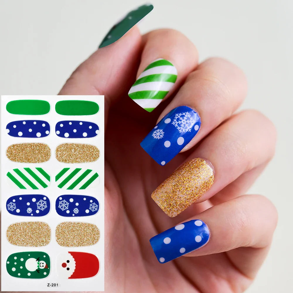 14Tips Solid Color Stickers Nail Art Supplies European & American Simple Decals Oil Film Decals Press on Nails Stickers Designer (ONLINE ORDER ONLY)