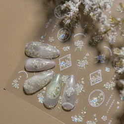 Antique Pear Blossom Peach Blossom Flower Swallow Pattern Adhesive Nail Art Stickers Spring Vibrant and Lively Manicure Decals (ONLINE ORDER ONLY)