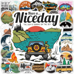 10/30/50PCS Forest Hiking Camping Stickers Outdoor Explore Mountain Climbing DIY Travel Suitcase Laptop Helmet Bike Sticker Toys (ONLINE ORDER ONLY)