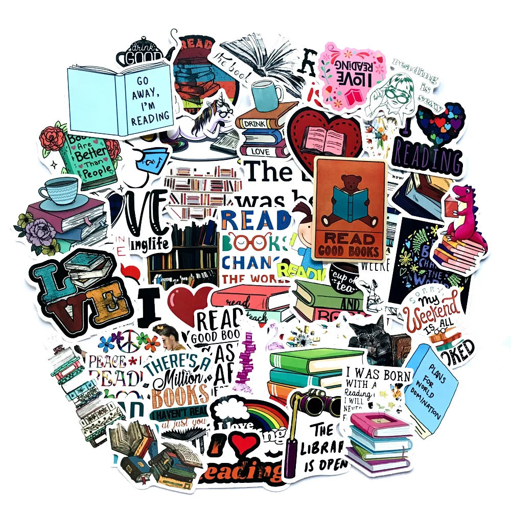 50/100PCS/SET I love reading Vinyl Decal Stickers Premium Waterproof Die Cut Matte Sticker Best Friend Gifts (Online Order Only)