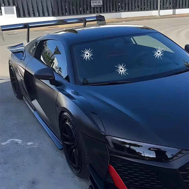 Bullet hole simulation decal, creative and funny sticker, can be used on the front and rear windshields, side windows of cars. (ONLINE ORDER ONLY)