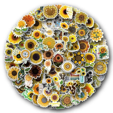 100pcs Cartoon Plant Flower Stickers for Scrapbook, Laptop, Phone, Car, Kids Toys (Online Order Only)