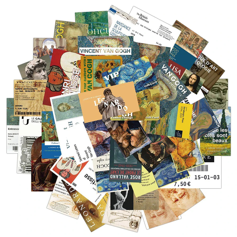 40/50Pcs Van Gogh Artist Oil Painting Style Art Pattern Sticker for Laptop Phone Guitar Suitcase Notebook Motorcycle Car Sticker (ONLINE ORDER ONLY)