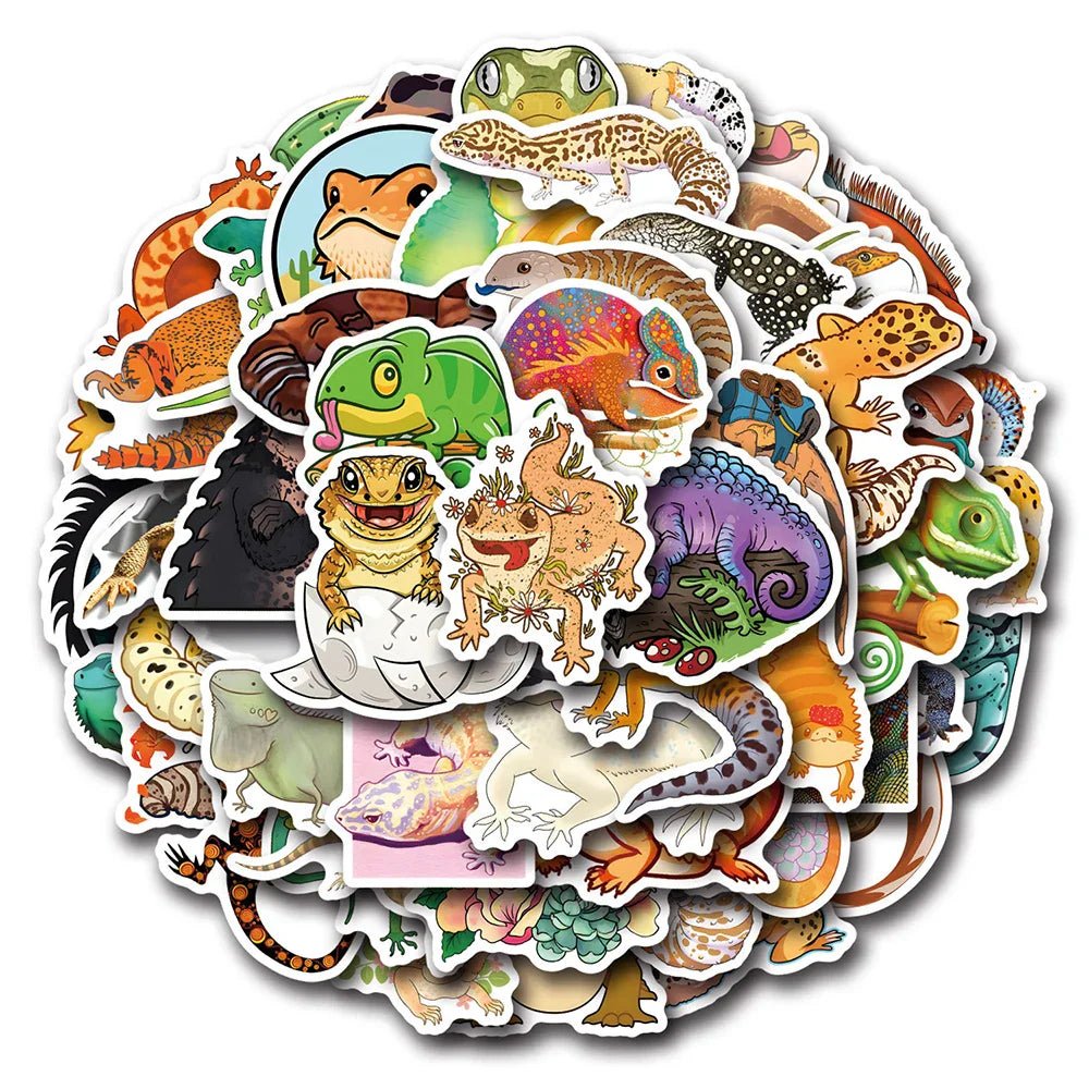 Lizard Stickers Reptile Decals for Kids DIY Laptop Luggage Phone Fridge Suitcase (ONLINE ORDER ONLY)
