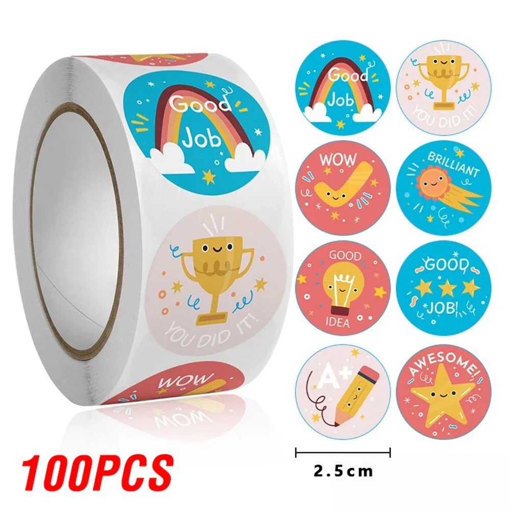 100-500pcs Cartoon Animals Cute Reward Stickers for Kids School Teacher Supplies Kids Classic Toy Gift Sealing Decor Stationery (ONLINE ORDER ONLY)