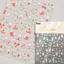 Bunny Love Heart Rabbit Nurse Cut Wound Bowknot Pill Flower Medicine Treatment Self Adhesive Nail Art Stickers Manicure Decals (ONLINE ORDER ONLY)
