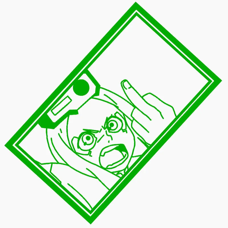 Japanese Anime Car Sticker Window Decoration Stickers The Boy Middle Finger Laptop Computer Auto Parts Vinyl Decals (ONLINE ORDER ONLY)