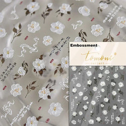 Charming Dreamy Shiny Jelly Blue Gradient Lily Flowers Rose Petal White Dot Chinese Colorful Nail Art Stickers Manicure Decals (ONLINE ORDER ONLY)