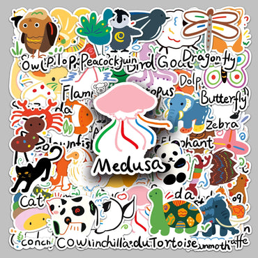 50pcs Animal Graffiti Stickers for Helmet, Wall, Desktop Decoration (ONLINE ORDER ONLY)