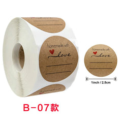 50-500pcs Round Natural Kraft Handmade Thank You Stickers Scrapbooking For Gift Baking Package Adhesive Sticker Seal Labels (ONLINE ORDER ONLY)