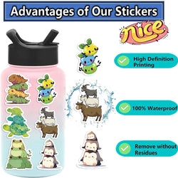 60pcs Cartoon Fun Animal Sticker Toy Skateboard Guitar Computer Refrigerator Desk Personality Graffiti Creative Decoration (ONLINE ORDER ONLY)