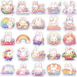 10/30/50pcs Funny Cute Rainbow Rabbit Graffiti Stickers Kawaii Decals Laptop Phone Notebook Decoration Kids Classic Toy Sticker (ONLINE ORDER ONLY)