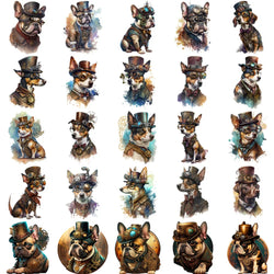 10/30/50pcs Cool Retro Gothic Steampunk Dog Waterproof Stickers Decals Skateboard Suitcase Car Laptop Decoration Sticker Kid Toy (Online Order Only)