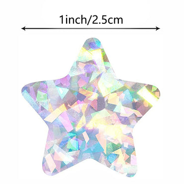 100-500pcs Holographic Silver Star Stickers For Kids Reward 1inch Foil Star Stickers Labels For Wall Crafts Classroom Supplies (ONLINE ORDER ONLY)