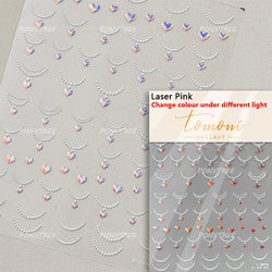 French Lines Gemstone Necklace Gilding Light Luxury Pearl Self Adhesive Nail Art Decorations Stickers Manicure Decals Wholesale (ONLINE ORDER ONLY)