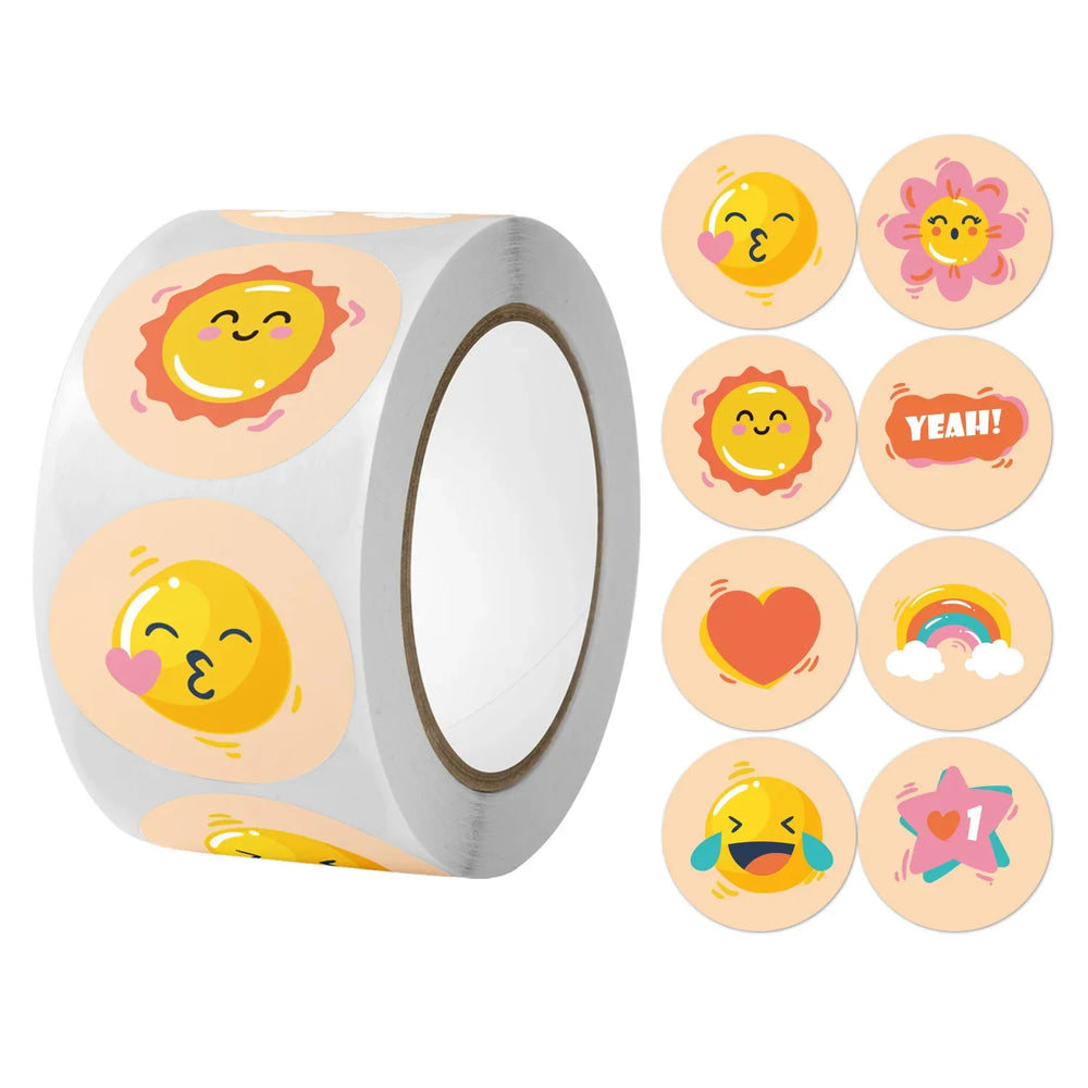 100-500pcs Cute Cartoon Sticker Rainbow Sun Labels Scrapbook Gift Decor Sealing Stickers Children Stationery Stickers (ONLINE ORDER ONLY)