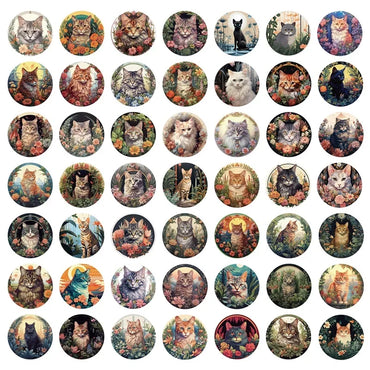 10/30/50PCS Kawaii Forest Cat PVC Sticker Aesthetic DIY Colorful Decoration Scrapbooking Stationery School Supplies for Kids (ONLINE ORDER ONLY)