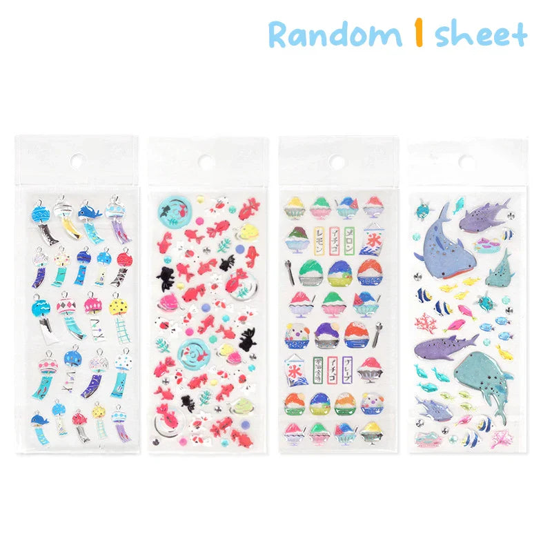 1 sheet Japan Goldfish Epoxy Crystal Glue Sticker Phone Case Sticker Diary Notebook Decoration Creative Gifts (Online Order Only)