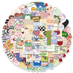 90pcs Mini Size Kawaii Cartoon Flowers Girls Stickers For Laptop Water Bottle Luggage Notebook Waterproof Graffiti Decals (ONLINE ORDER ONLY)