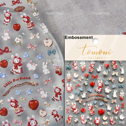 Shiny Attractive Apple Core Peel Cute Fruits Bowknot Tie Star Self Adhesive Nail Art Stickers Charming Rhinestone Manicure Decal (ONLINE ORDER ONLY)