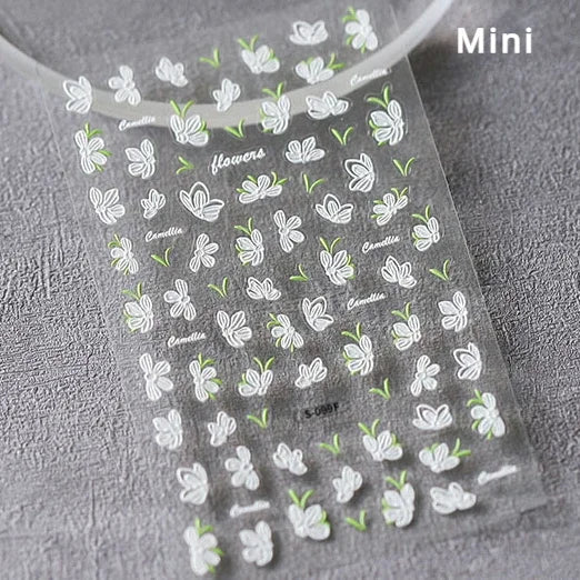 Shiny White Pink Blue Gold Snowflakes Hexagon Water Bubbles Winter 5D Self Adhesive Nail Art Stickers Rhinestone Manicure Decals (ONLINE ORDER ONLY)