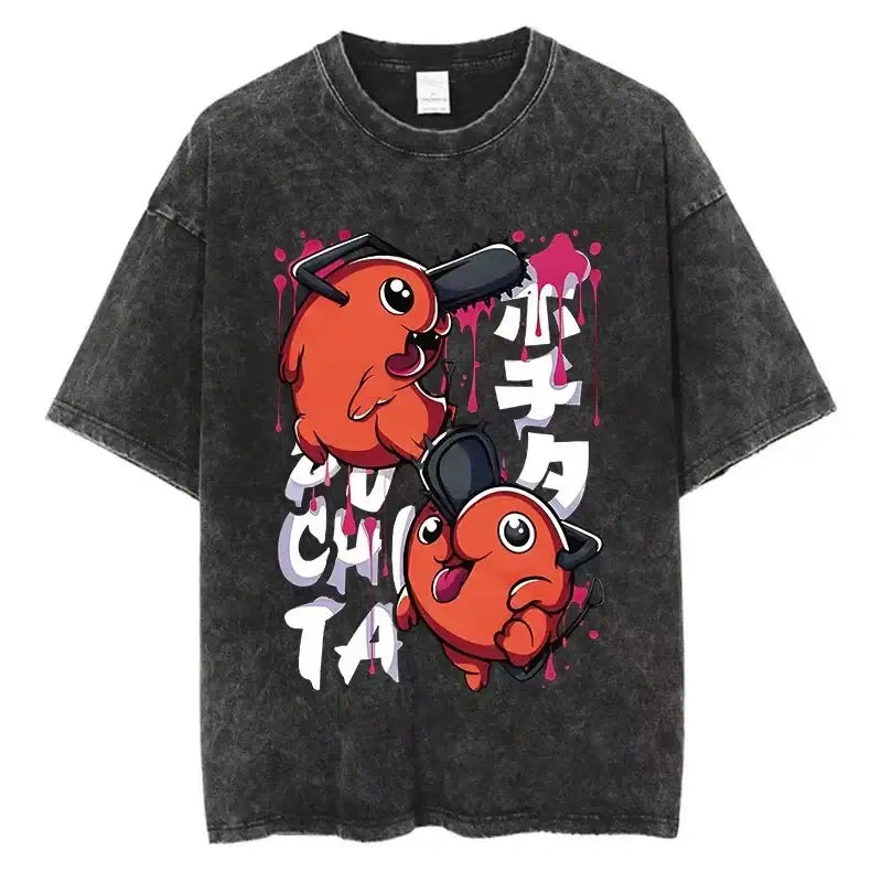 Chainsaw Man Vintage T-shirt Washed Cotton Tee (ONLINE ORDER ONLY)