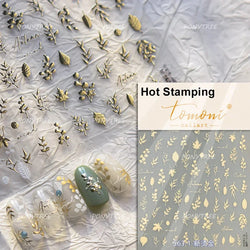 Embroidered Butterfly Flower Colourful Gradient Morning Glory Leaves Self Adhesive Nail Art Stickers Rhinestone Manicure Decals (ONLINE ORDER ONLY)