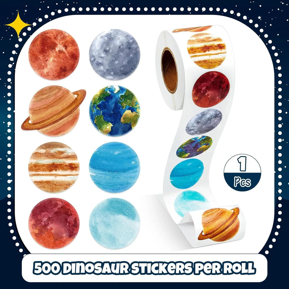 100-500pcs Children Reward Stickers Space Planet Label School Teacher Reward Student Scrapbooking Stationery Diaries Sticker (Online Order Only)