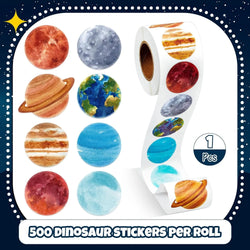 100-500pcs Children Reward Stickers Space Planet Label School Teacher Reward Student Scrapbooking Stationery Diaries Sticker (Online Order Only)