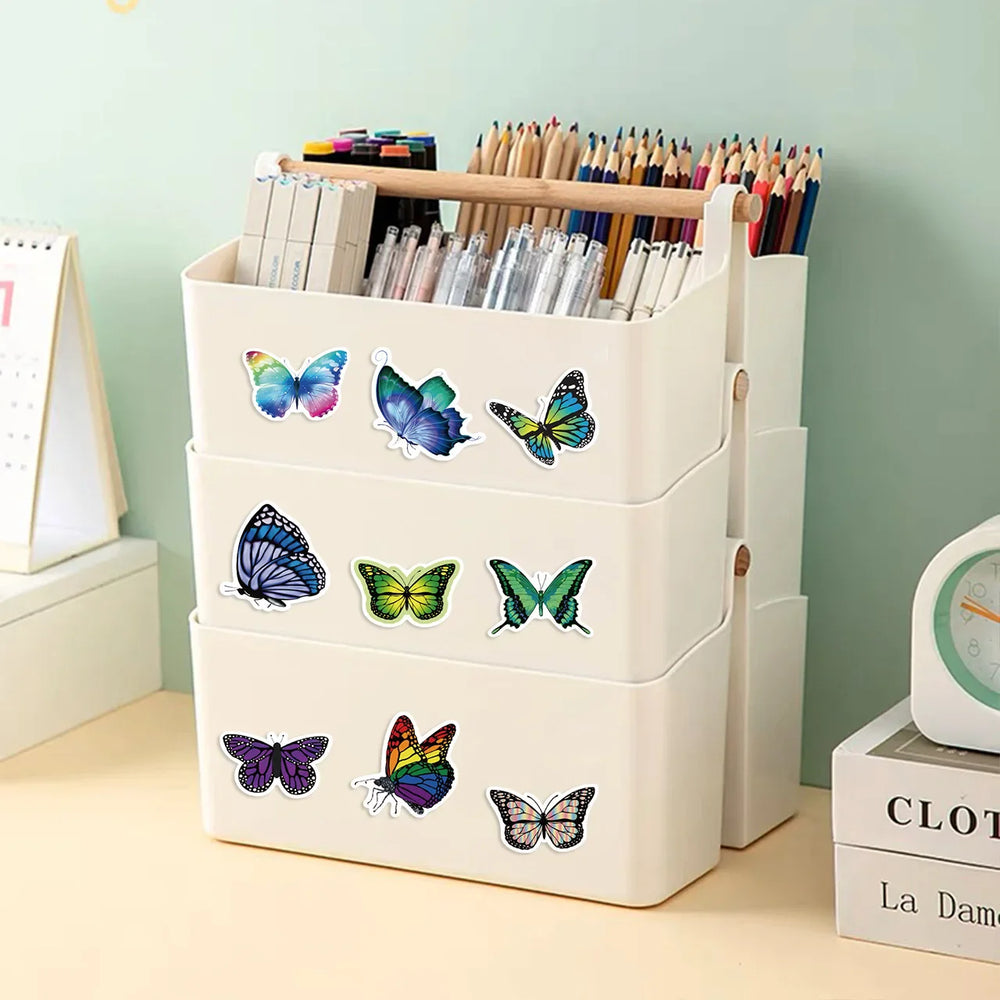 500PCS/ 1 Roll Colorful Butterfly Flower Shaped Sticker Decoration Gift Box Sticker Label Stationery Sticker (Online Order Only)