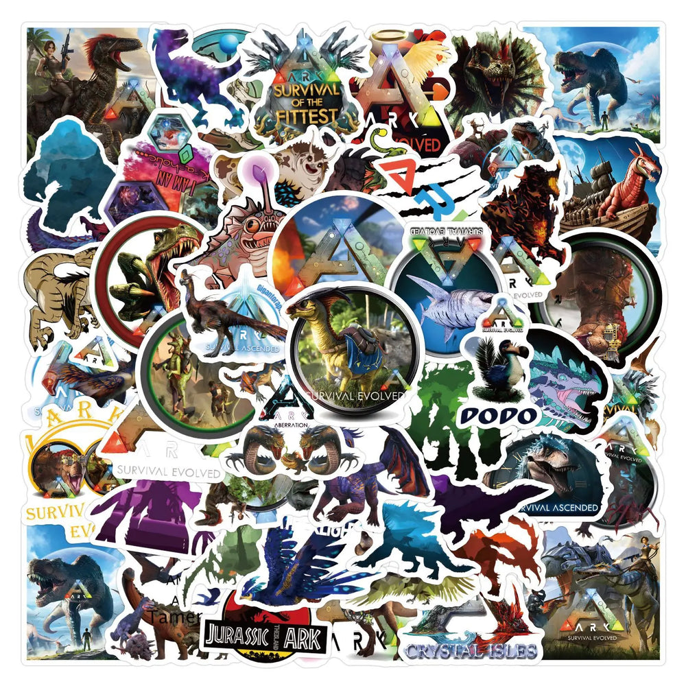 10/30/60PCS Ark Survival Evolved Cartoon Stickers Funny Game Sticker Scrapbook Luggage Laptop Guitar Bike Skateboard Decals Toy (ONLINE ORDER ONLY)