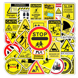 Warning Stickers Danger Skateboard Fridge Guitar Laptop Motorcycle Decals 10/30/50PCS (Online Order Only)
