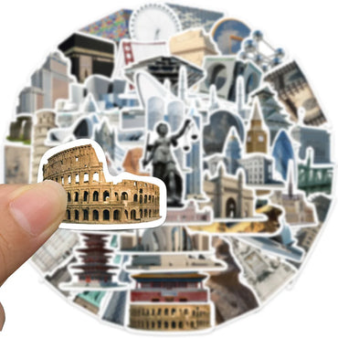 10/65Pcs World Architecture Tourism PVC Stationery Stickers Scrapbooking DIY Diary Album Stick Label (ONLINE ORDER ONLY)