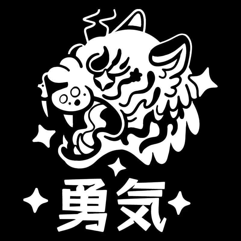 Tiger Courage Car Sticker for Window Notebook Sticker Outdoor Competition Style External Accessories Waterproof PVC Vinyl Decals (ONLINE ORDER ONLY)